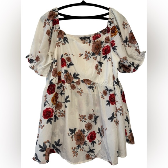 BloomChic Puff Sleeve Floral Print Blouse - Picture 2 of 7